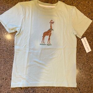 Janie and Jack Green Short Sleeve Tee with Giraffe Design